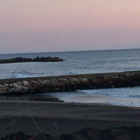 2月18日千葉北、東浪見の朝の波の画像