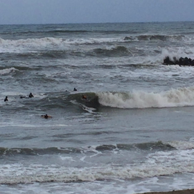 今朝の波乗りの画像