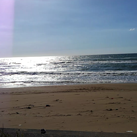 石川県千里浜で、紫色の奇跡の光の画像