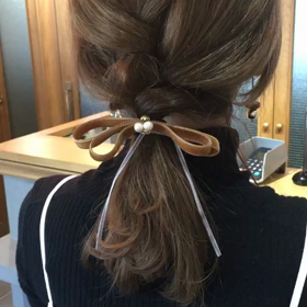 リボンヘアゴムの画像