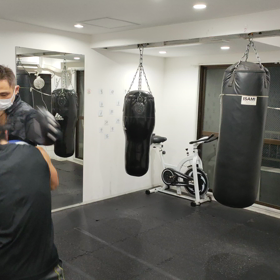 ４０代男性会員さんのミット打ち♪の画像