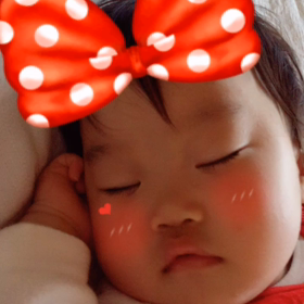 今日は割と可愛い♡寝顔とちょっぴりの不安の画像