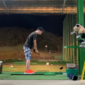 今日はフェードボールを練習の画像