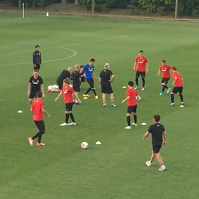 サッカー日本代表練習風景の画像