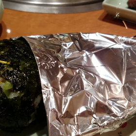 焼肉屋さんで、爆弾おにぎりの画像