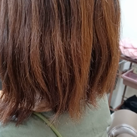 毛量の多いお客様の、明るいグレイカラーの画像