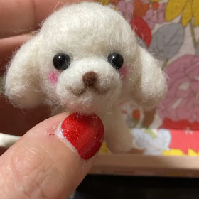 わんちゃんの羊毛フェルトの画像
