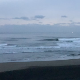 1月7日千葉北、東浪見の朝の波の画像