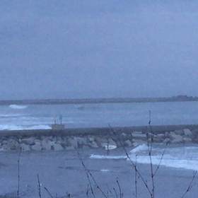 8月13日千葉北、東浪見の朝の波の画像