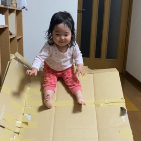 手作り滑り台の画像