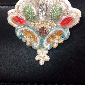 ビーズ刺繍チャームをレッスンバッグに付けてみた&部屋干しの工夫の画像