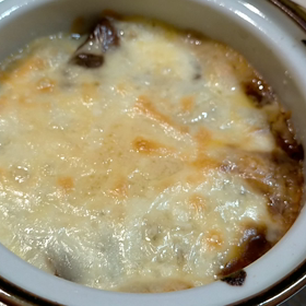 ビーフシチューの残りにチーズinの画像
