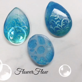 ネイルスタンプを使ってUVレジンのカボション作りの画像