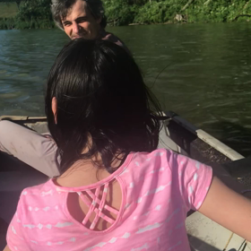 お家の池で海賊ごっこ☠️☠️の画像