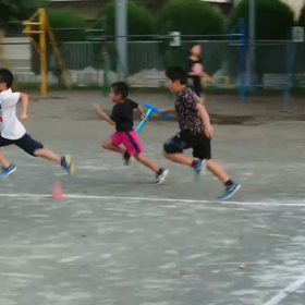 川越小練習 男子リレー①の画像