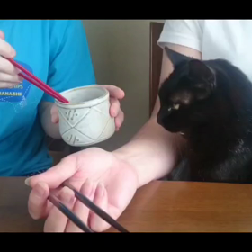 箸から食べるの画像