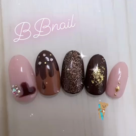 バレンタインネイルの画像