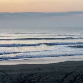 4月8日千葉北、東浪見の朝の波の画像