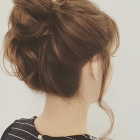 ゆるゆるおだんごヘアの画像