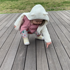 次女と散歩の画像