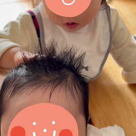 弟くん2ヶ月！姉弟達の画像