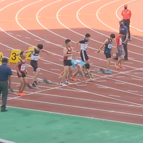 ６年男子100m 小山留依くん ６位入賞の画像