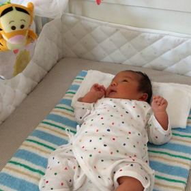 新生児訪問とメリーデビューの画像