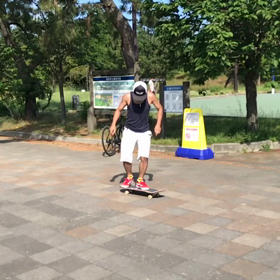 今朝の横乗りスケート風景の画像