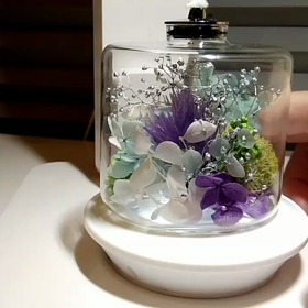 お仏壇用ハーバリウムオイルランプの画像