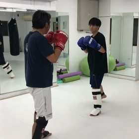 親子でスパーリングの画像