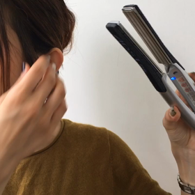 おくれ毛巻き方の画像