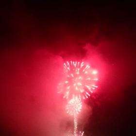 ふるさと祭りの花火の画像