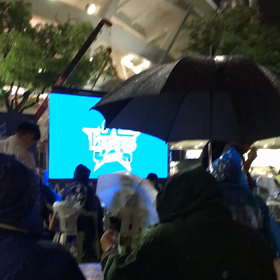 雨のビアガーデンの画像