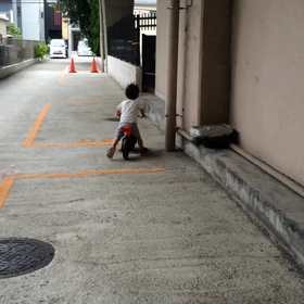 自転車の練習の画像