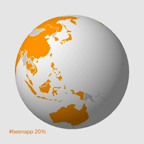 今までに行った国を塗ってみた！(beenというアプリ)の画像