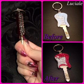 ギター型キーカバーデコ✨の画像