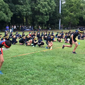 折り返しリレー(赤チーム側)①の画像