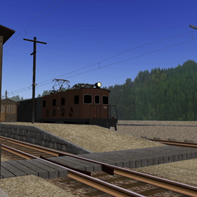 駅を発車する列車の画像