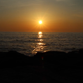 沈む夕陽(タイムラプス)の画像