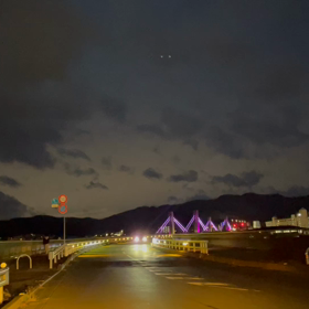亀岡市　保津橋のイルミネーションの画像