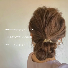 キラキラゴムのおだんごアレンジの画像