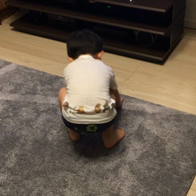 スクワットか腕立て伏せか（2歳11ヶ月）の画像