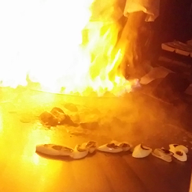 ステーキ慶でファイヤー！の画像