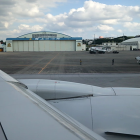 機内から見た航空祭会場の画像