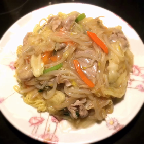 晩ご飯・白餡かけ焼きそばの画像