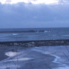 9月11日千葉北、東浪見の朝の波の画像