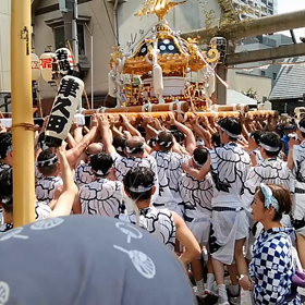 平成３０年８月５日住吉神社例大祭本社八角神輿御旅所到着。の画像