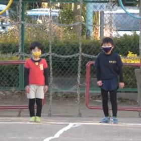 Aグループ(50m走)ゴール付近①の画像