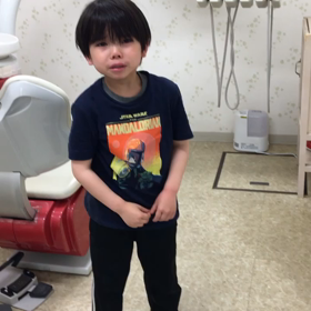 息子の初歯医者の画像