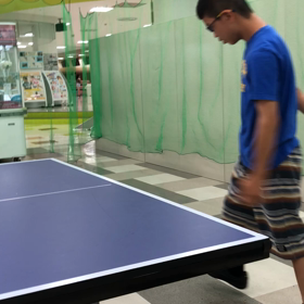 息子と卓球の練習への画像